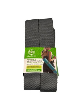 Gaiam Easy Cinch Yoga Mat Sling Gray Hands Free Adjustable Mat Carrier Strap